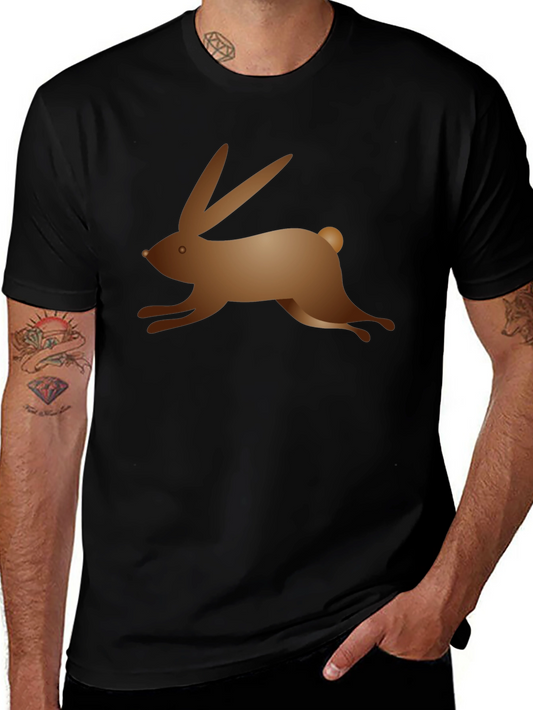 Black T-Shirt with Bunny Graphic
