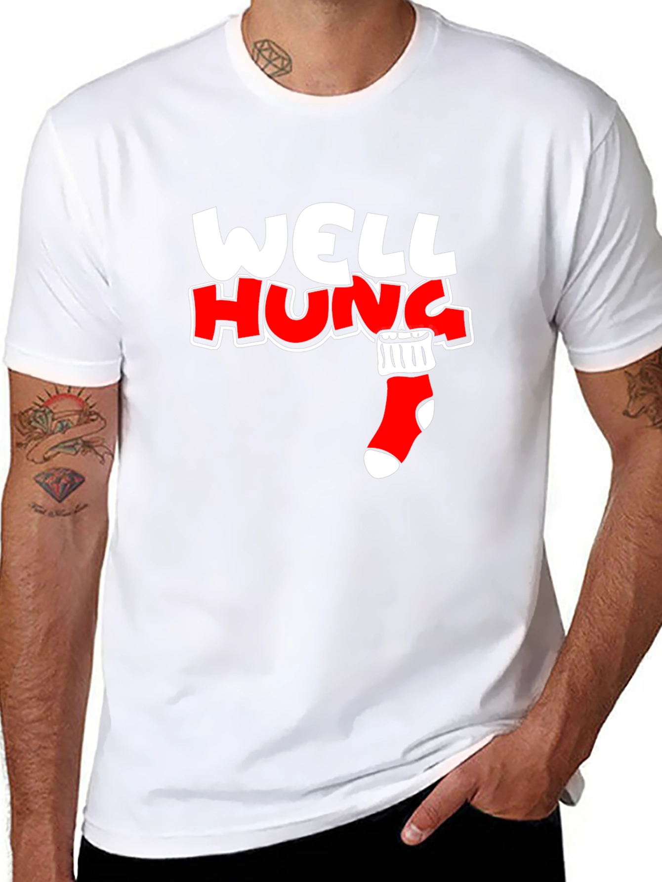 Well Hung Stocking Graphic Tee