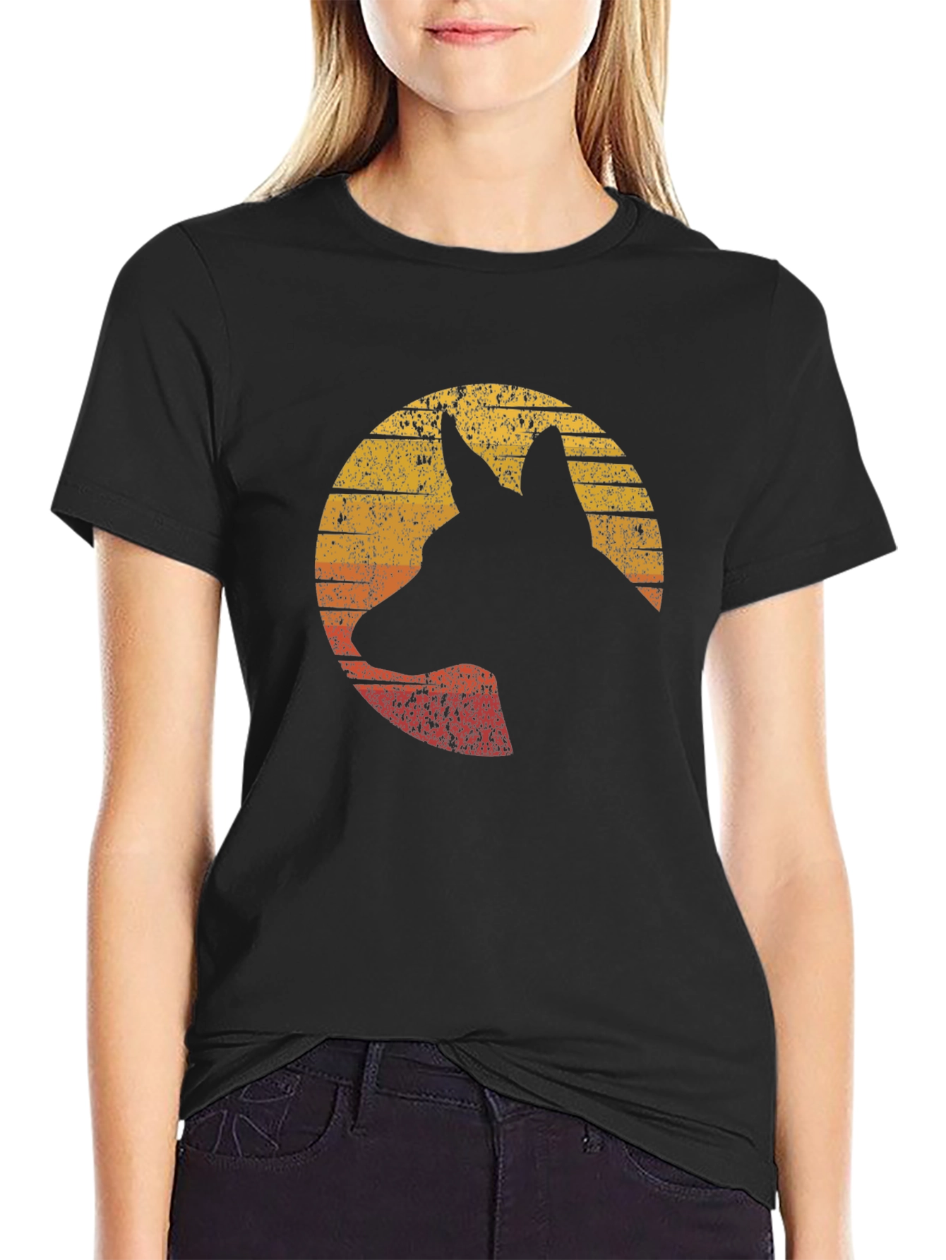 German Shepherd Silhouette Graphic Tee