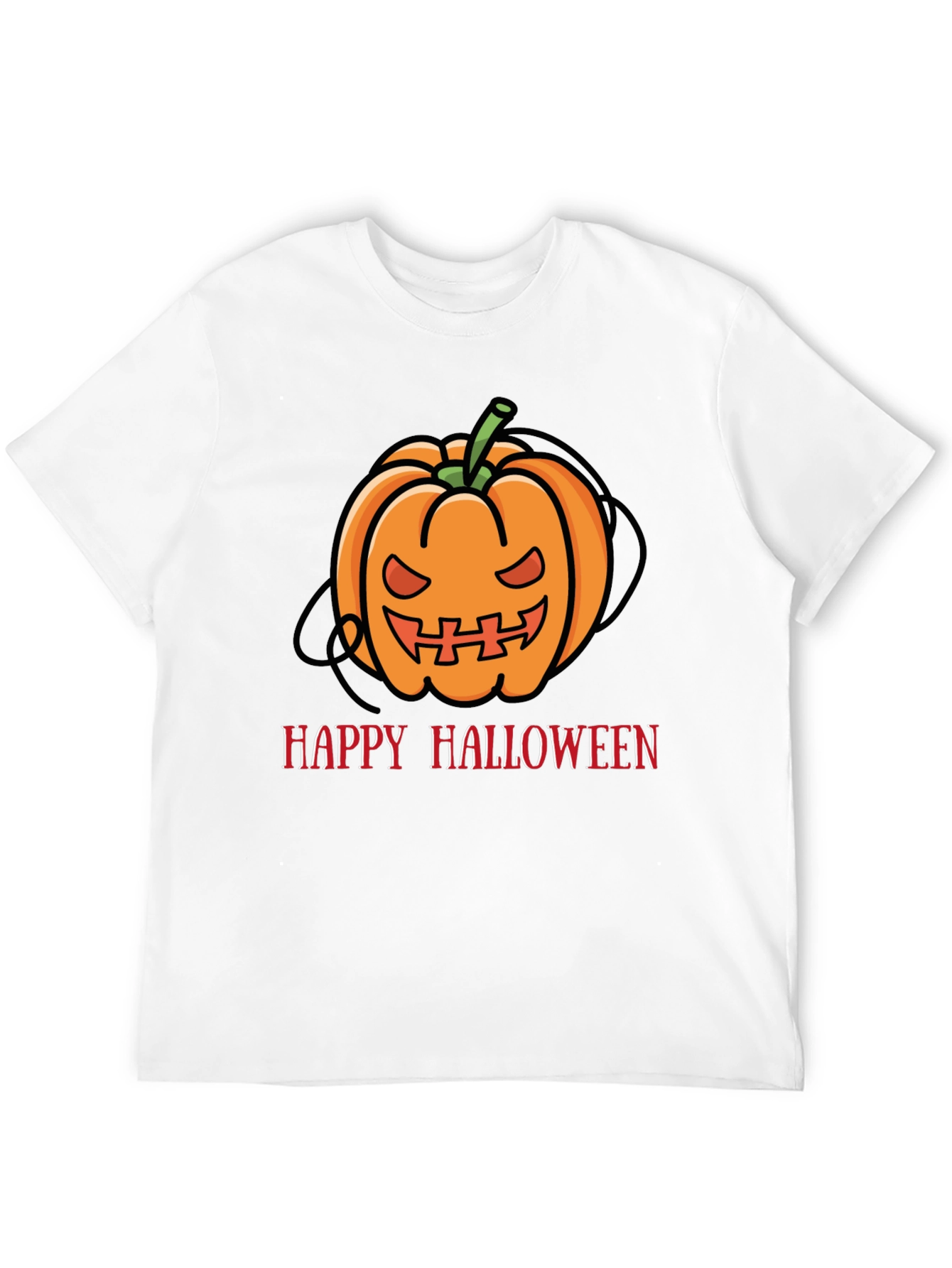 Happy Halloween Pumpkin Graphic Tee - Black