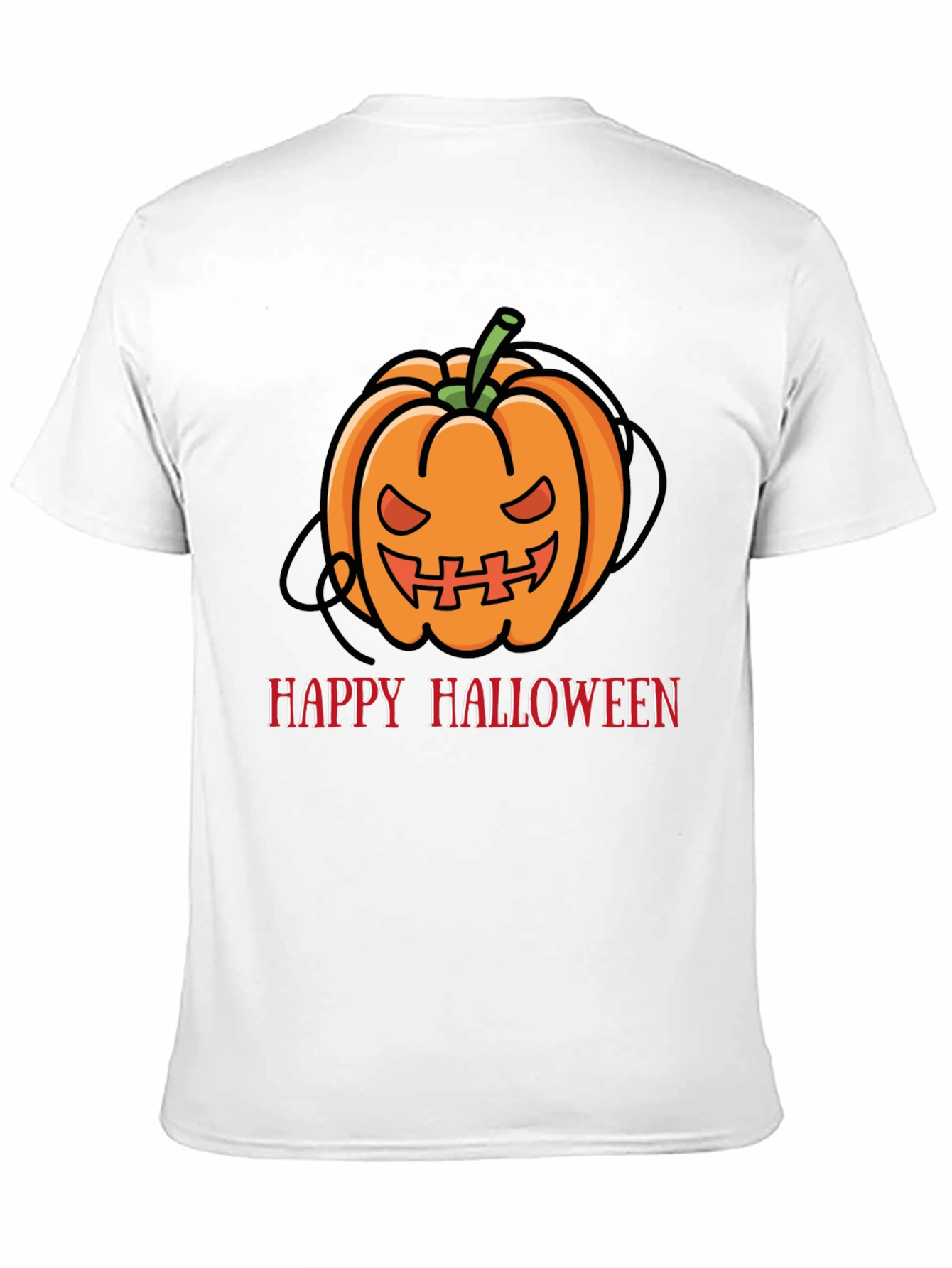 Happy Halloween Pumpkin Graphic Tee - Black