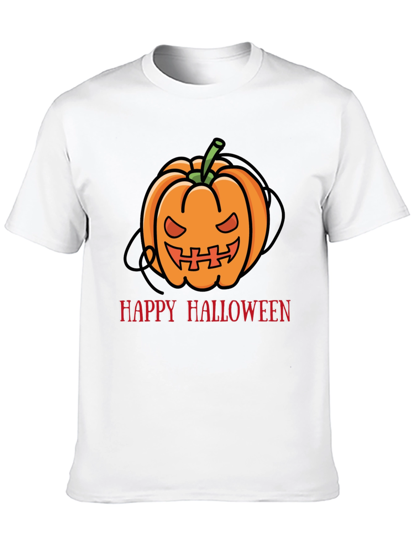 Happy Halloween Pumpkin Graphic Tee - Black