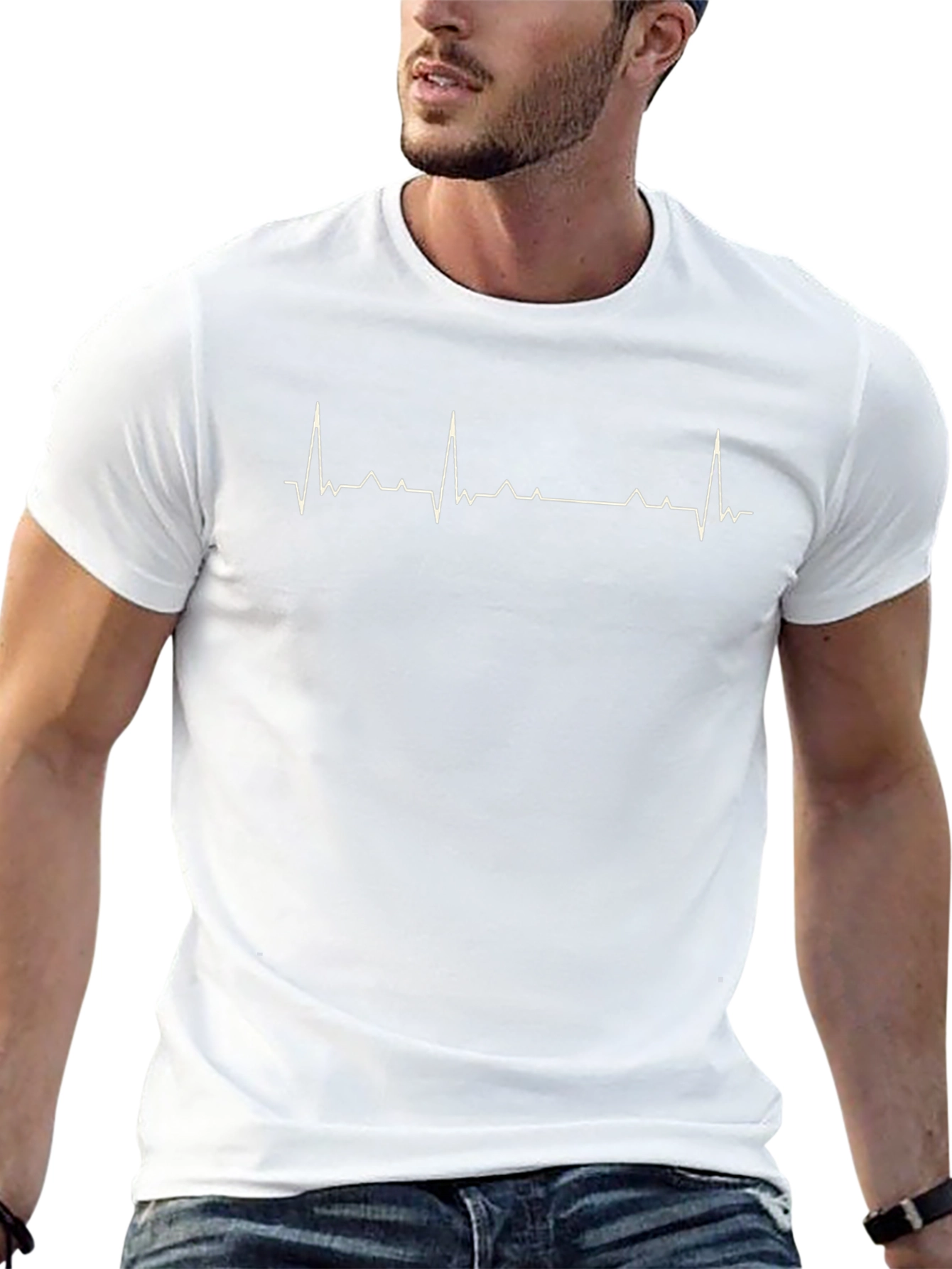 Heartbeat Graphic Black T-Shirt