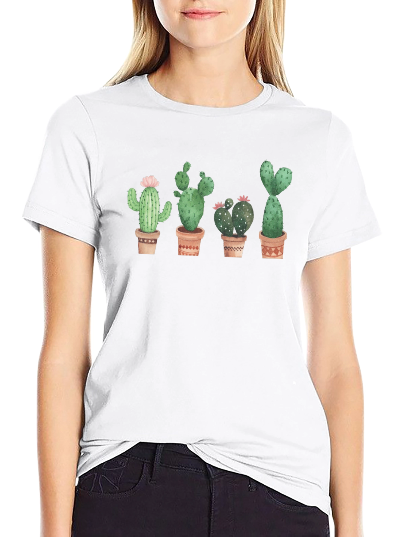 Cactus Plant Graphic Black T-Shirt