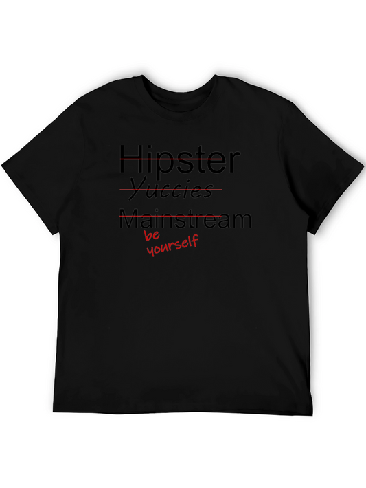 Black T-Shirt - Be Yourself Slogan