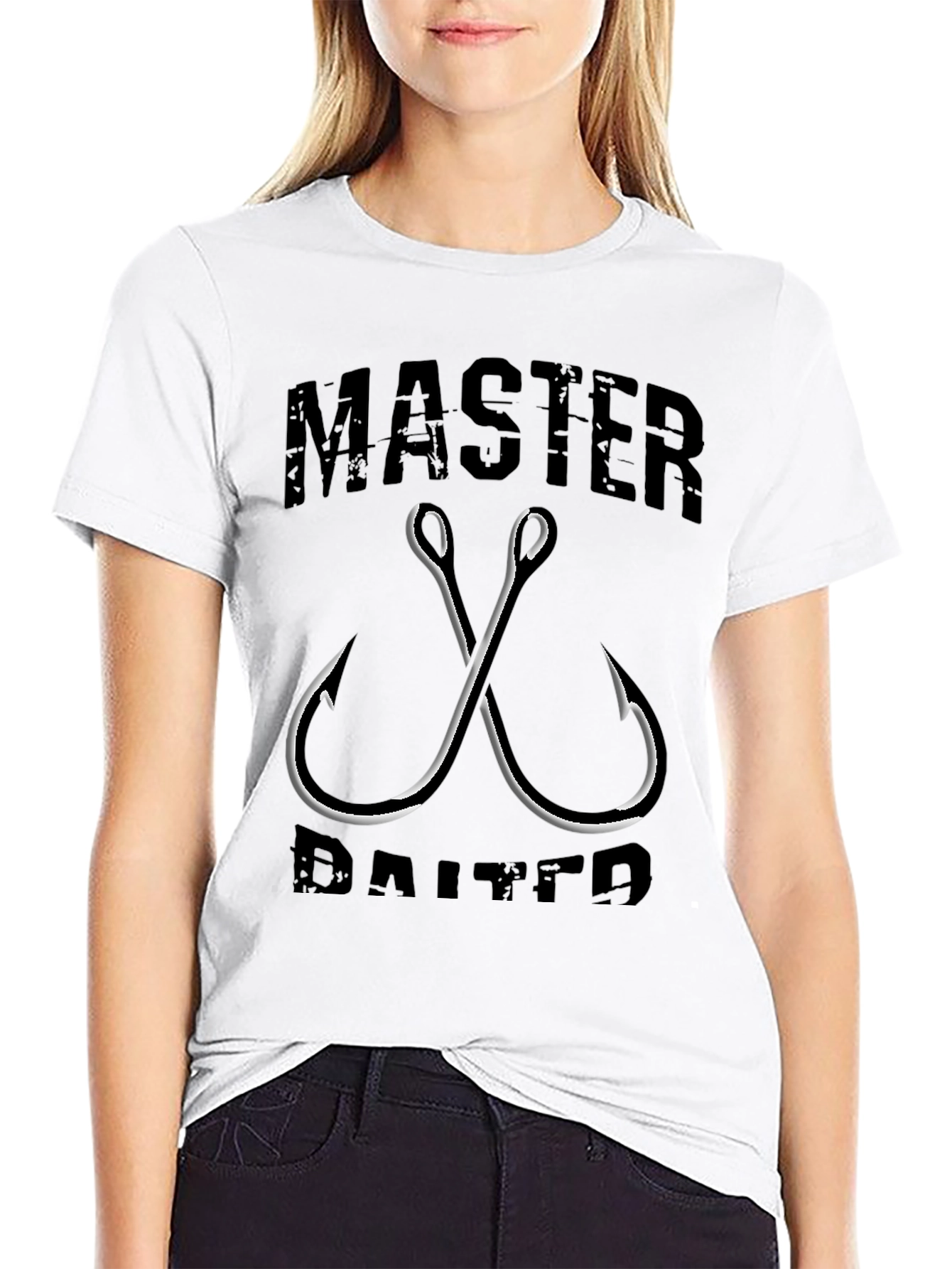 Master Baiter Black Graphic T-Shirt - Fishing Hook Design