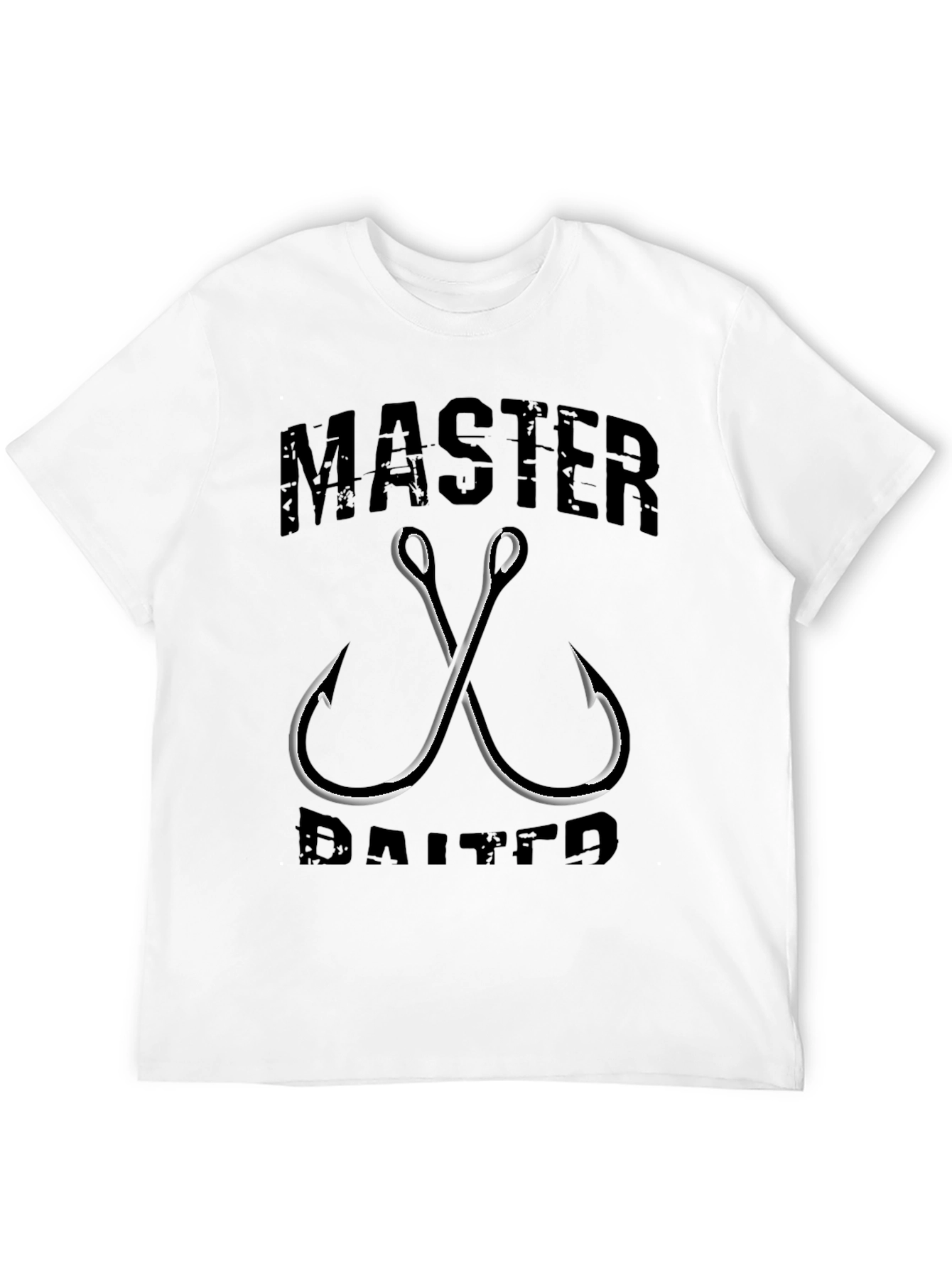 Master Baiter Black Graphic T-Shirt - Fishing Hook Design