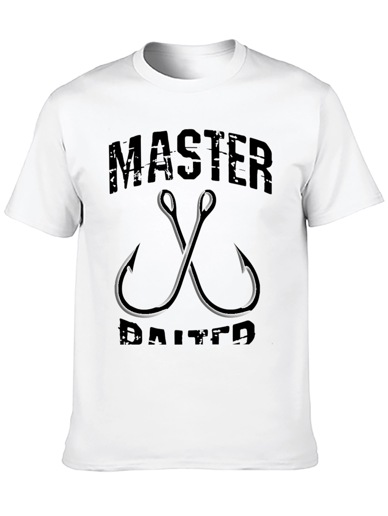 Master Baiter Black Graphic T-Shirt - Fishing Hook Design