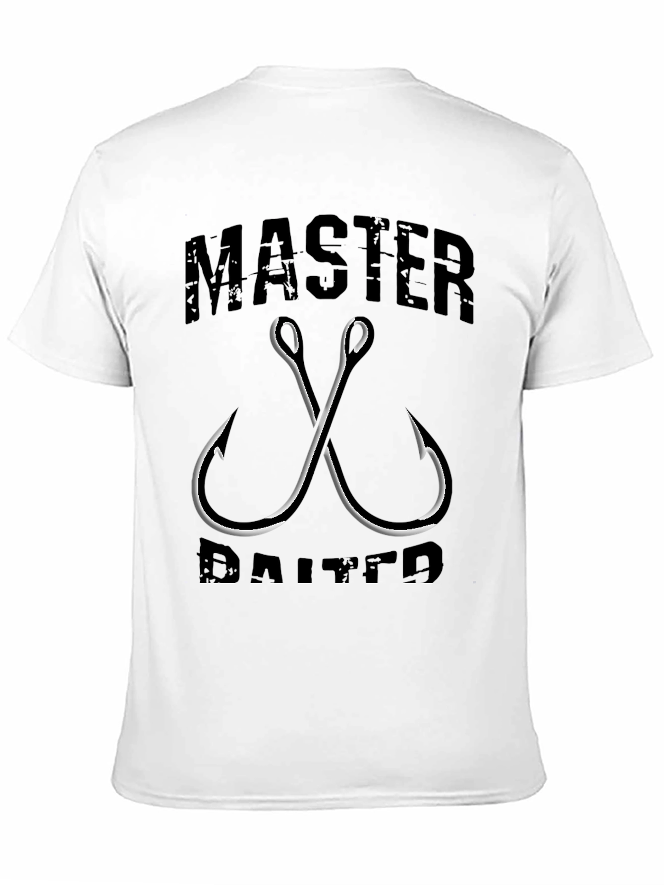 Master Baiter Black Graphic T-Shirt - Fishing Hook Design