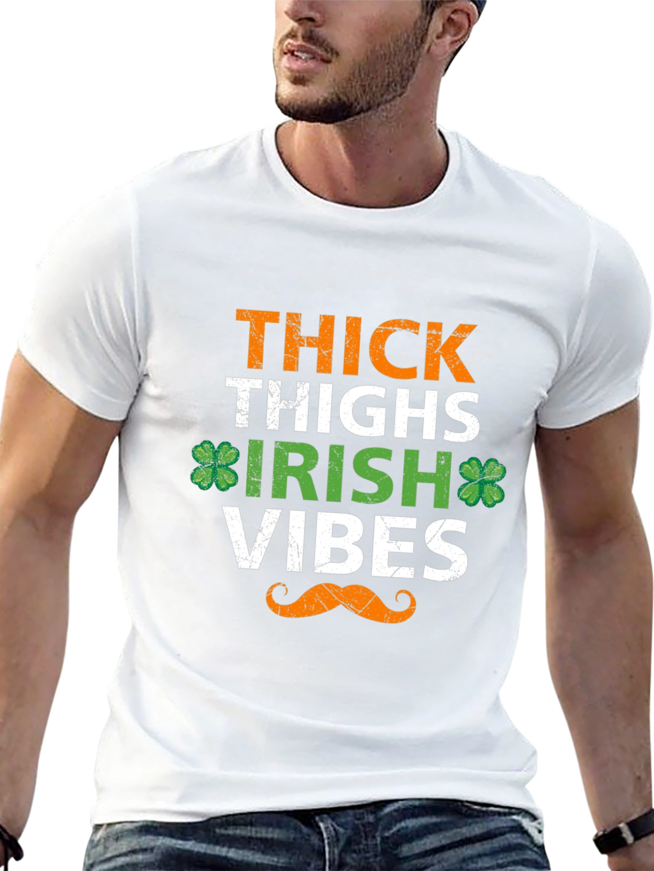 Thick Thighs Irish Vibes St. Patricks Day Tee