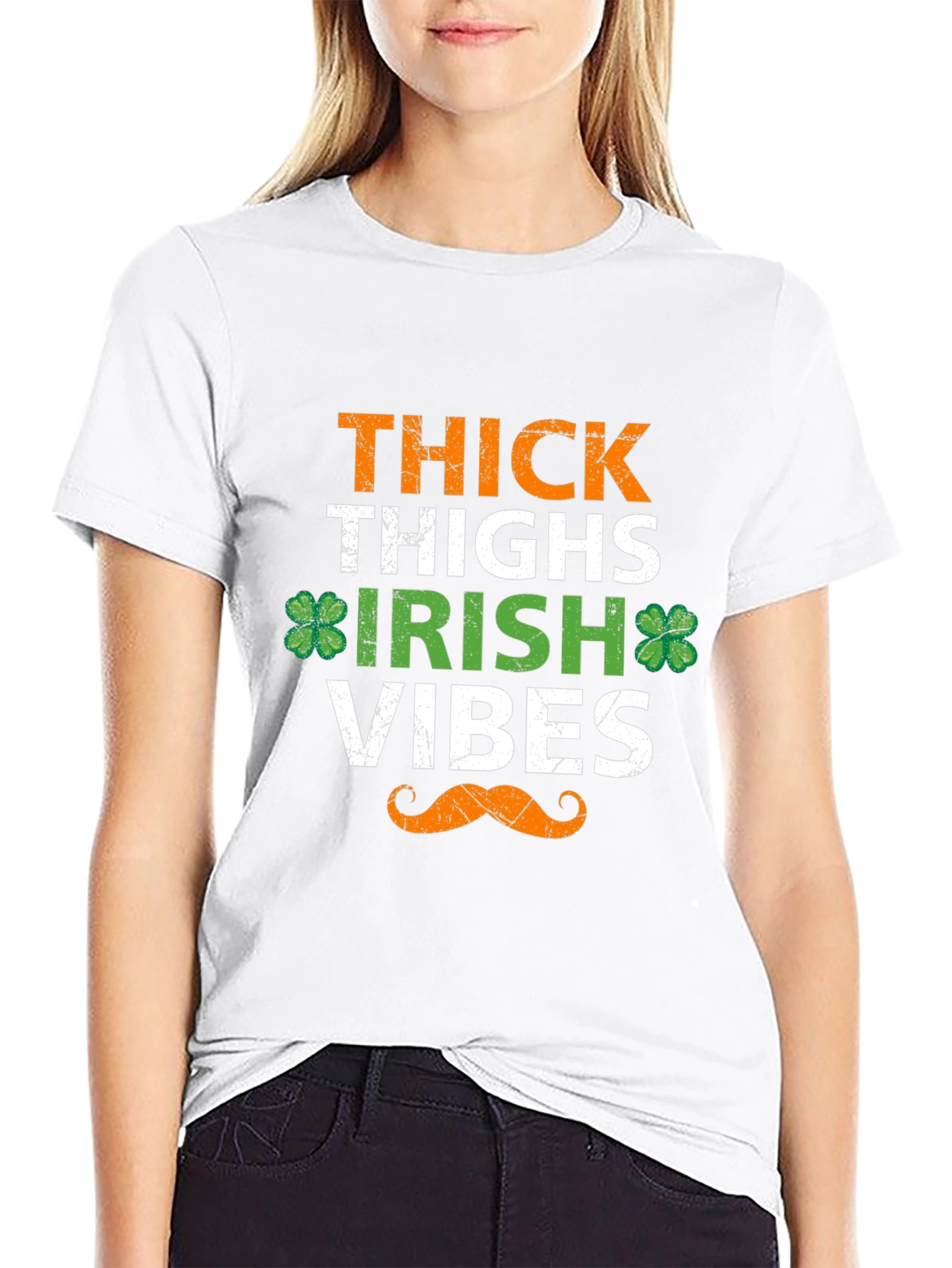 Thick Thighs Irish Vibes St. Patricks Day Tee