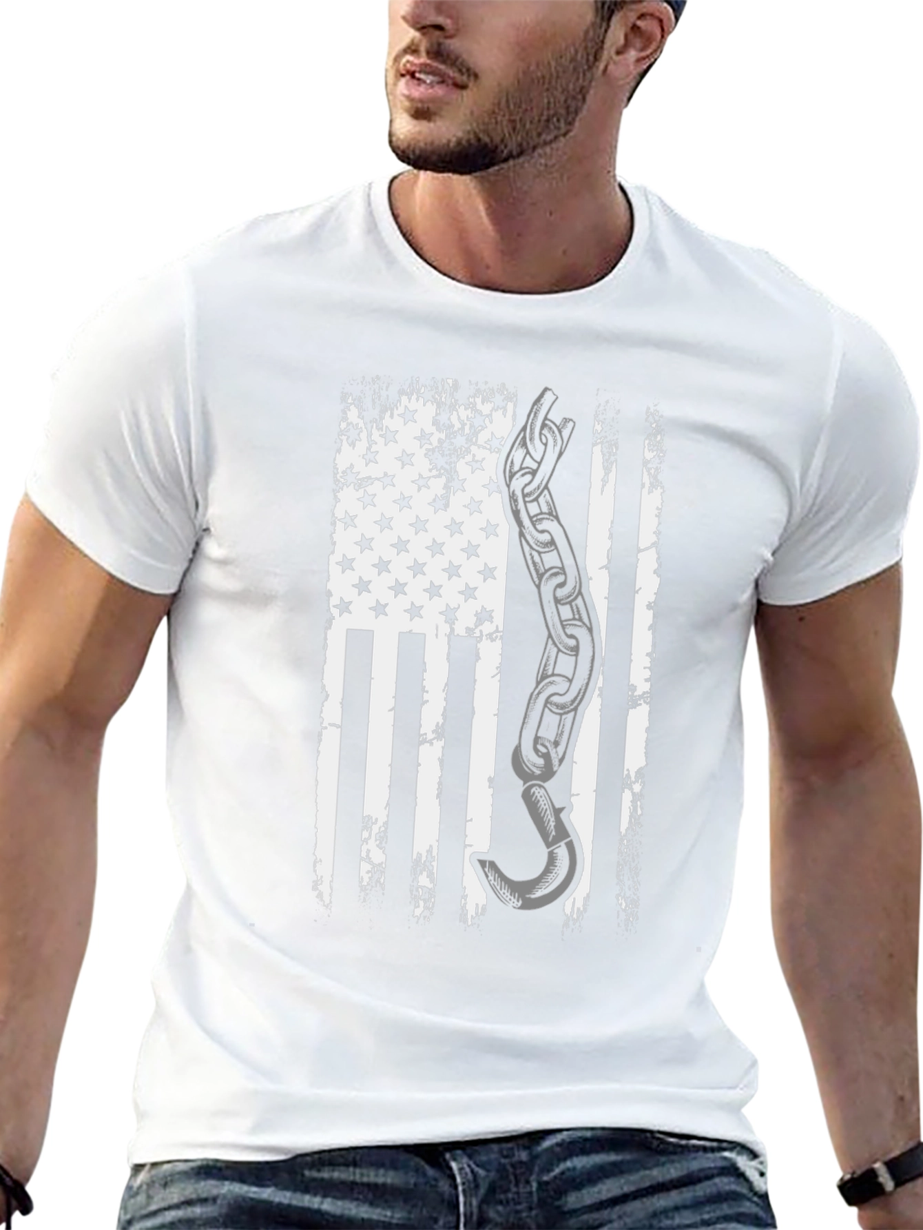 American Flag Tow Truck Driver T-Shirt