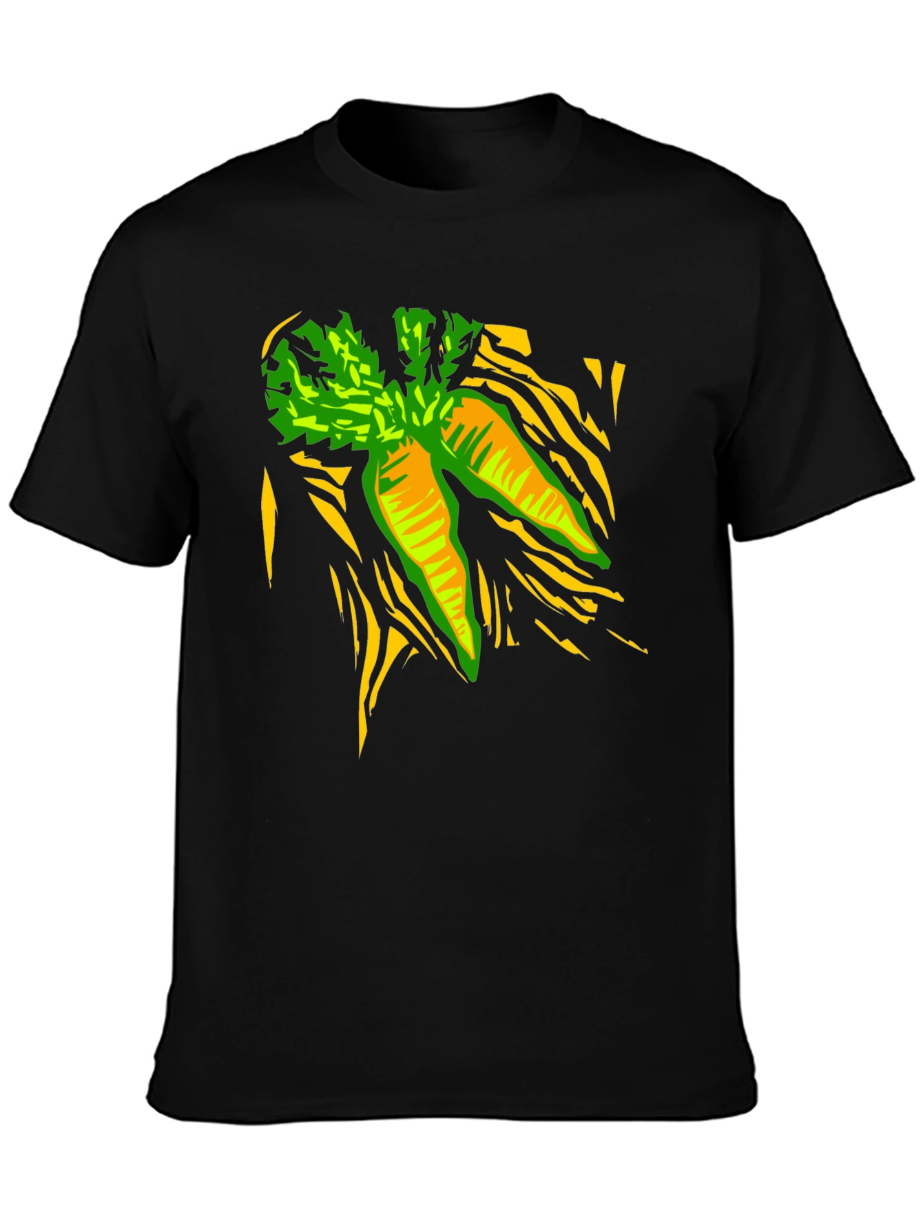 Carrot Graphic Print Black T-Shirt