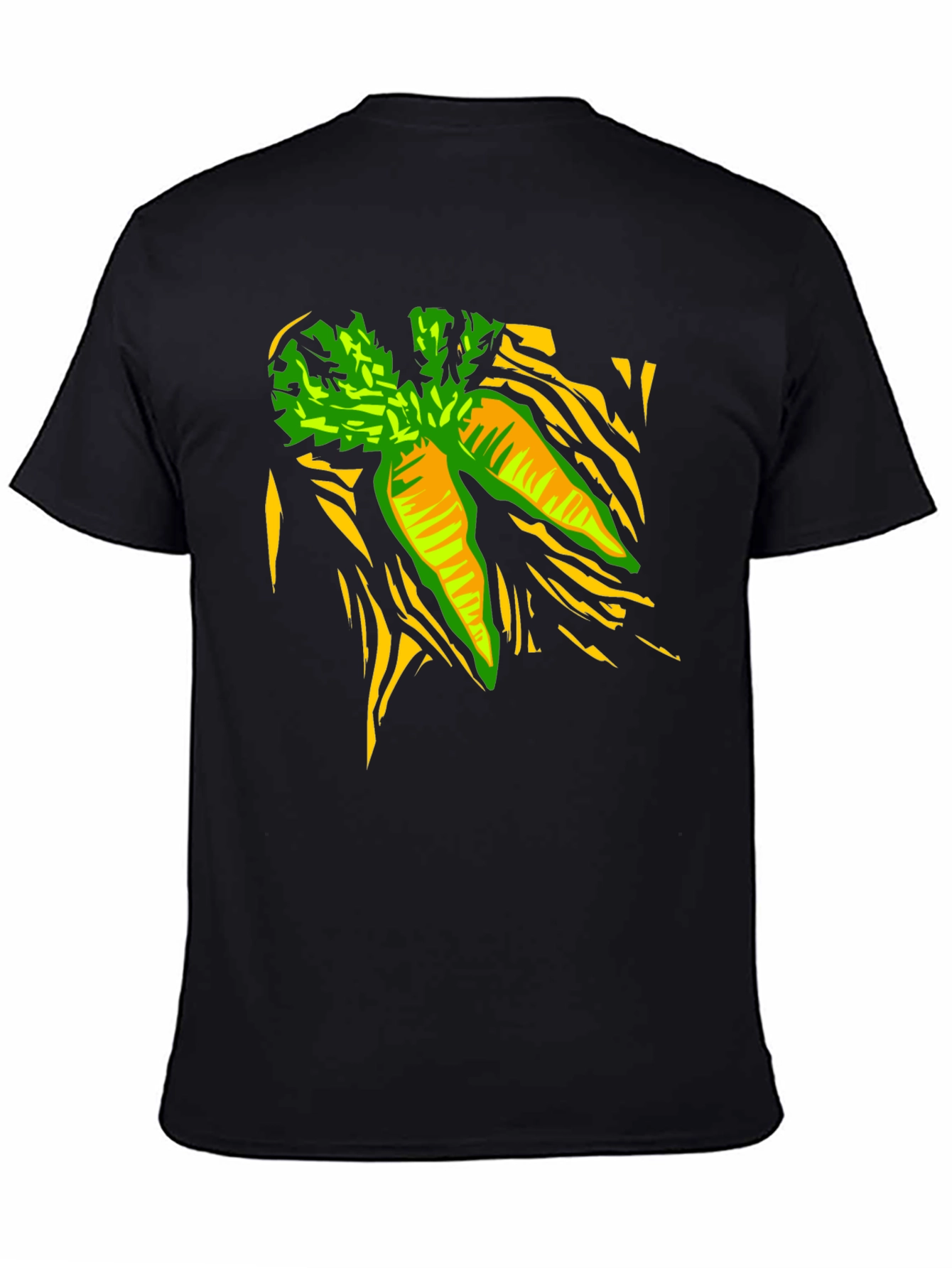 Carrot Graphic Print Black T-Shirt