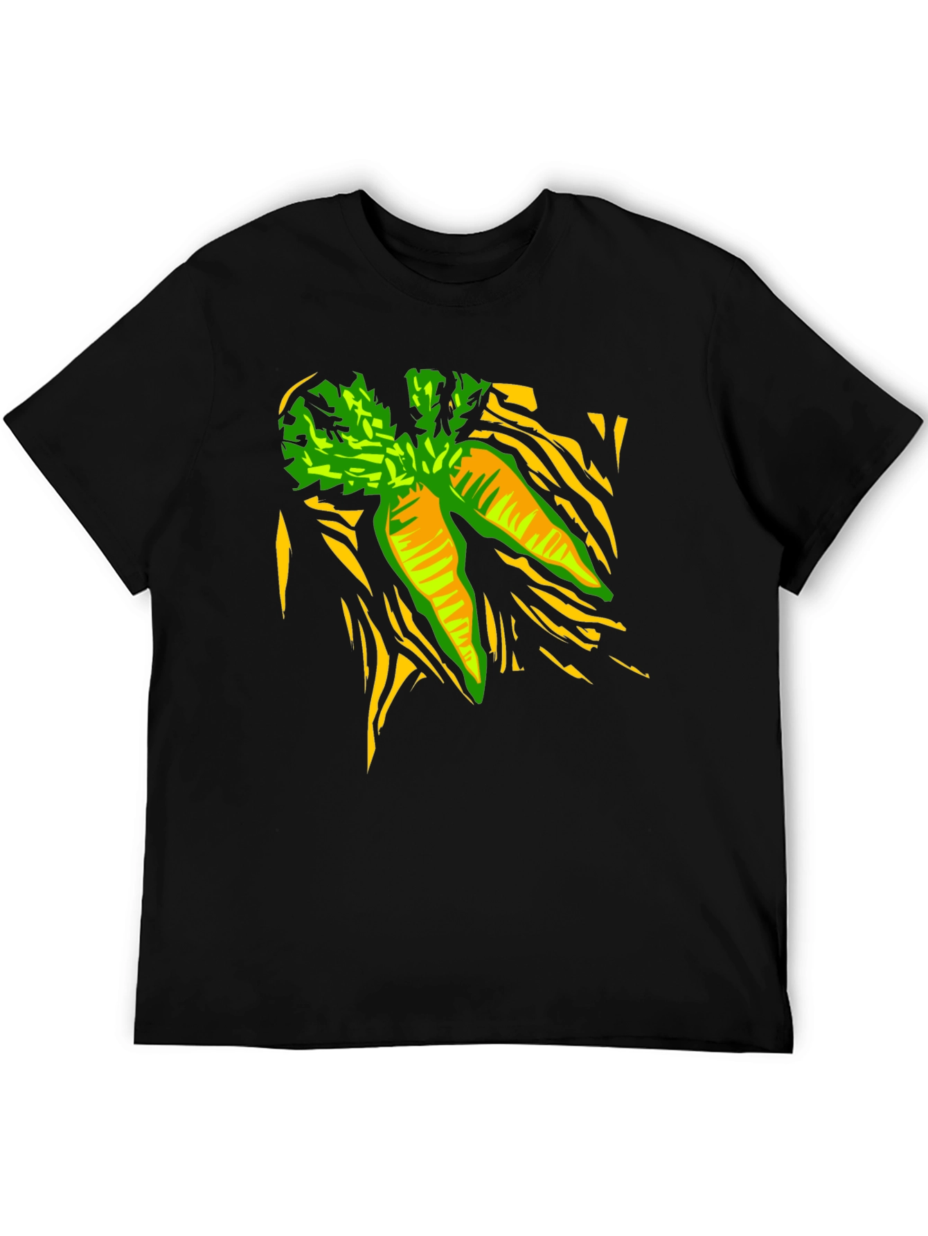 Carrot Graphic Print Black T-Shirt