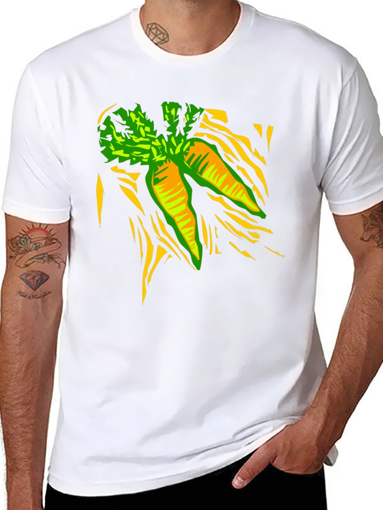 Carrot Graphic Print Black T-Shirt