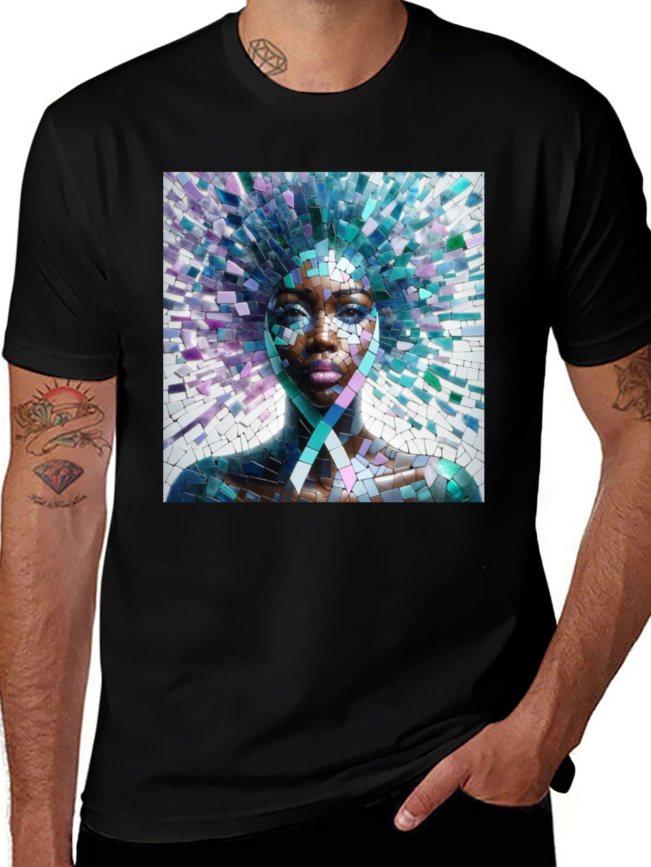 Mosaic Woman Graphic Tee - Stylish Unisex T-Shirt
