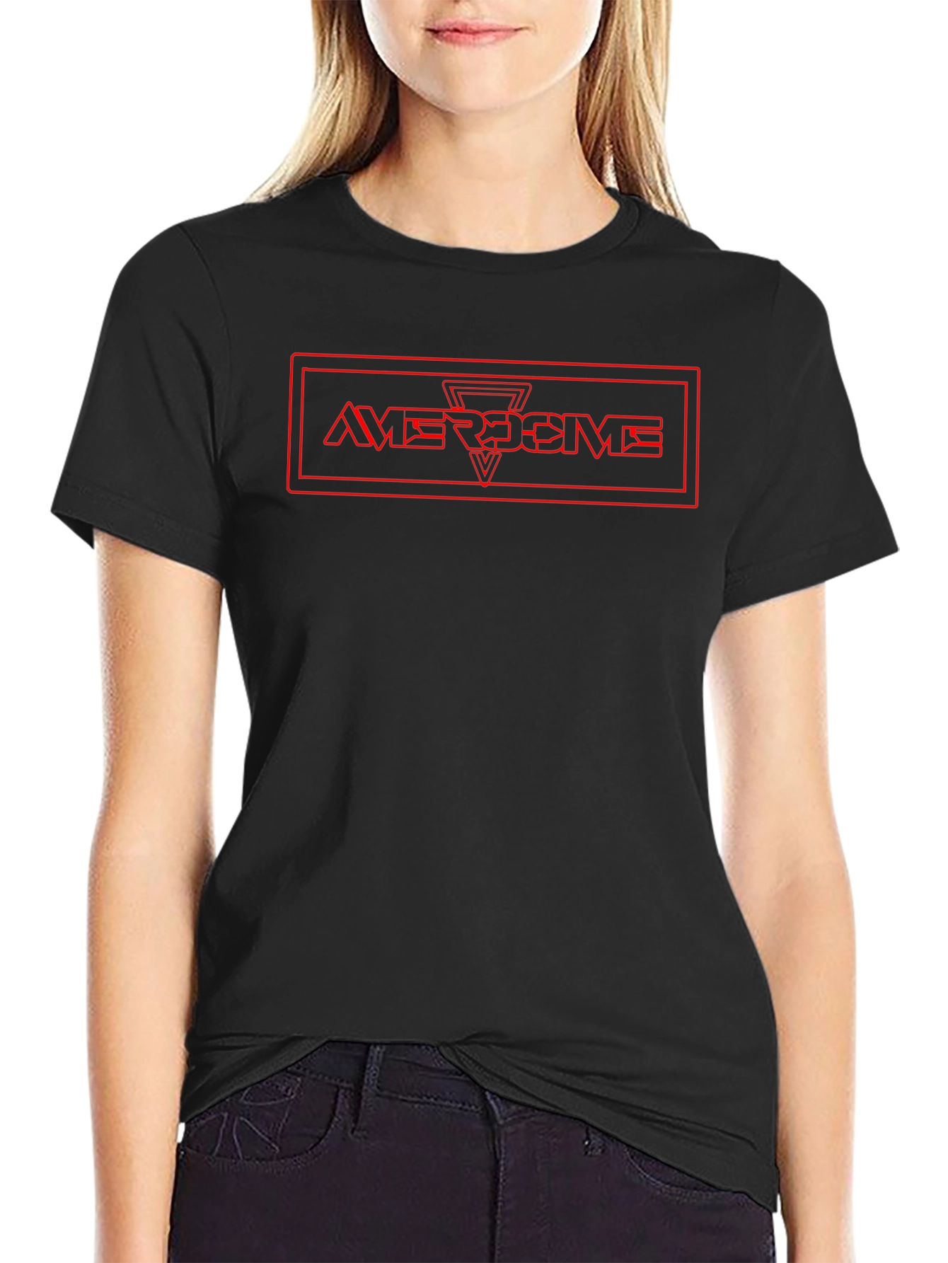 Awesome Graphic Tee - Red Print on Black
