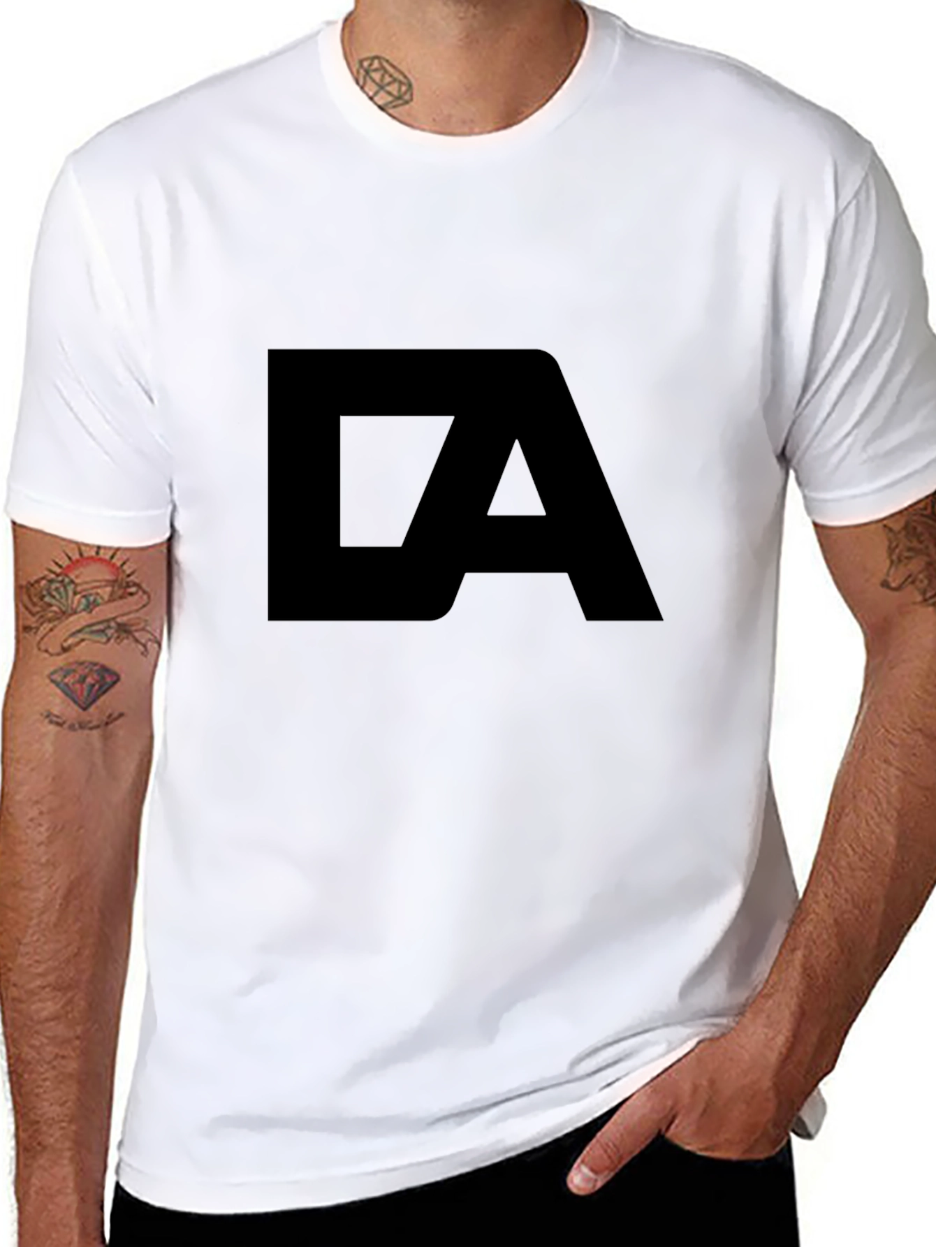 Bold Black T-Shirt with Initials