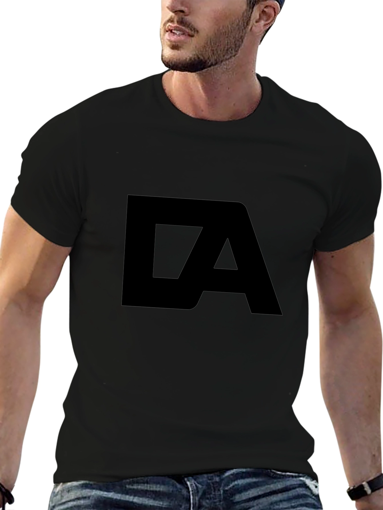 Bold Black T-Shirt with Initials