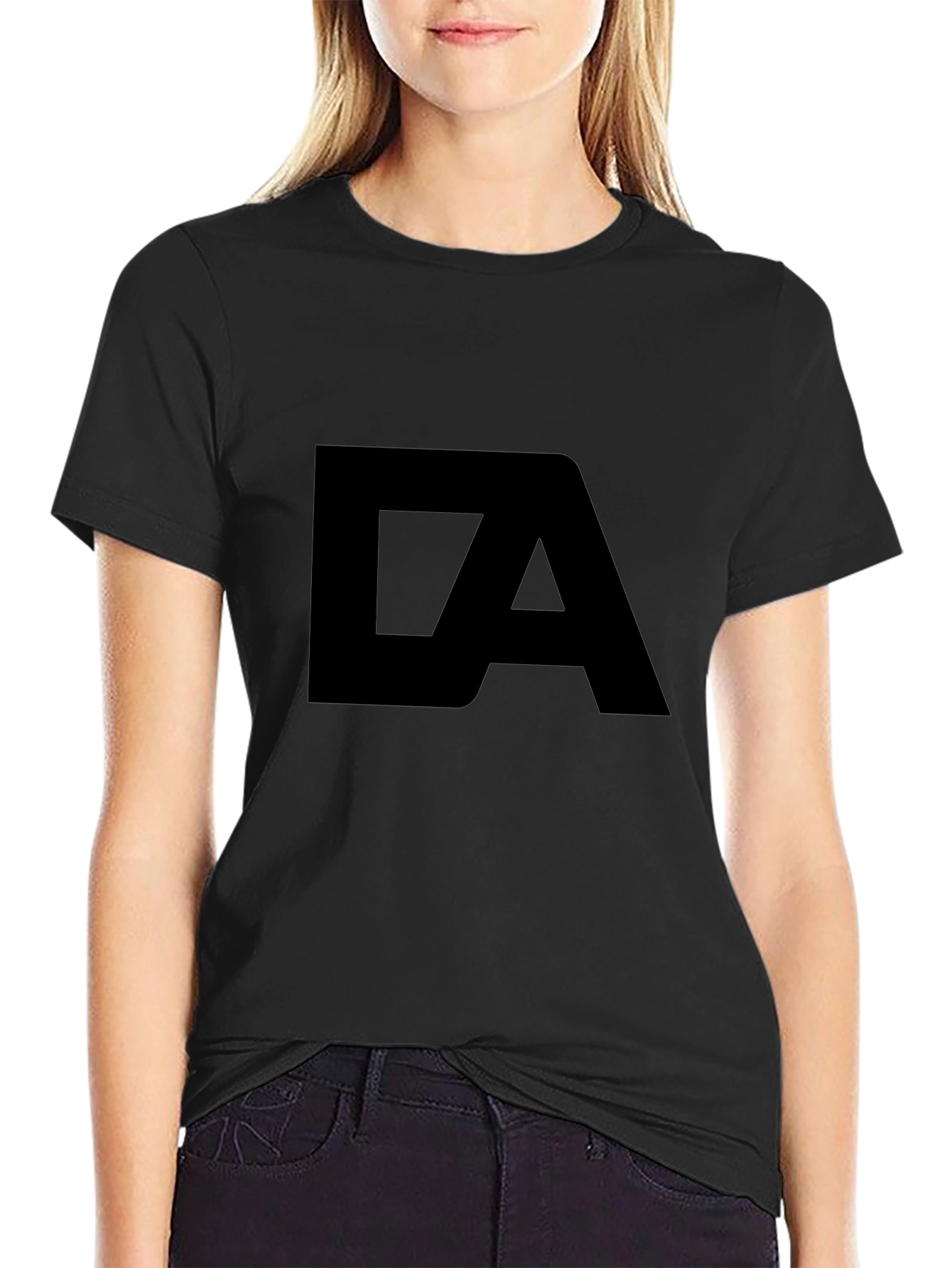 Bold Black T-Shirt with Initials