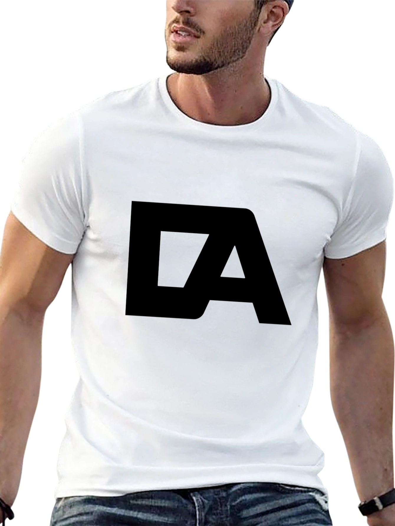 Bold Black T-Shirt with Initials
