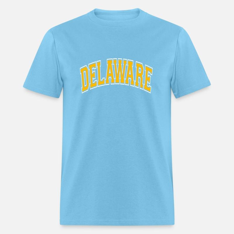 Delaware Varsity Style Amber Text