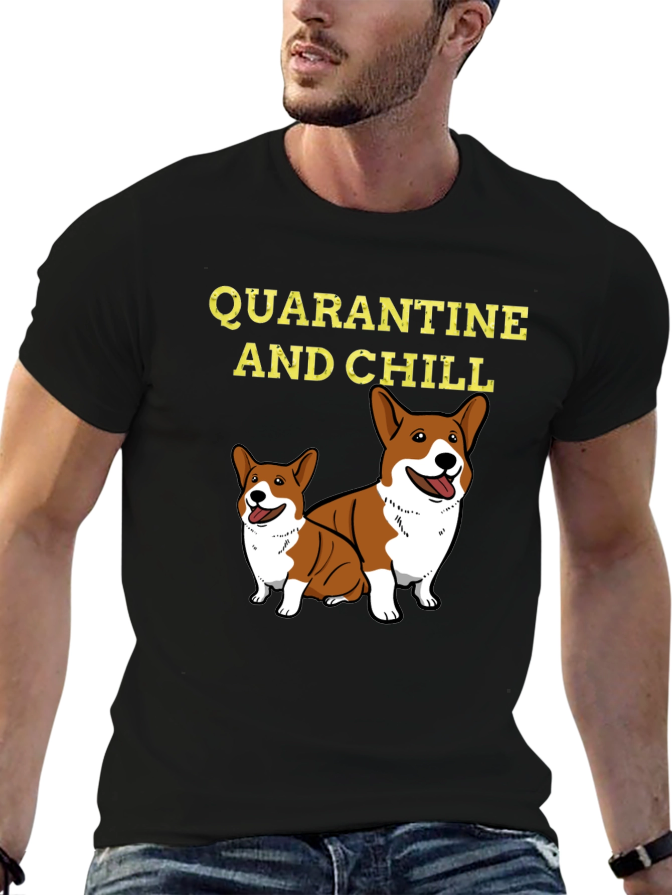 Quarantine and Chill Corgi Graphic Tee