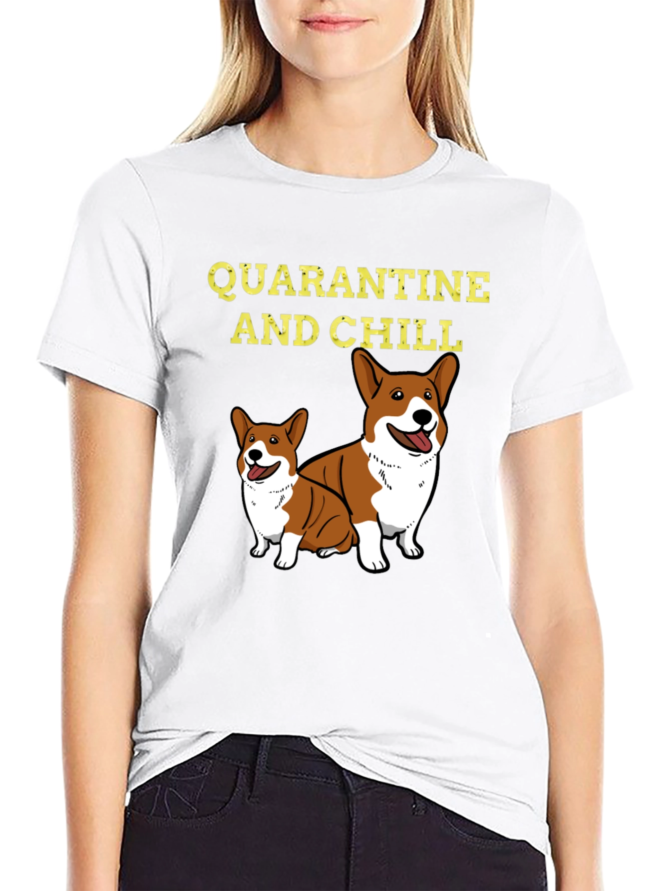 Quarantine and Chill Corgi Graphic Tee