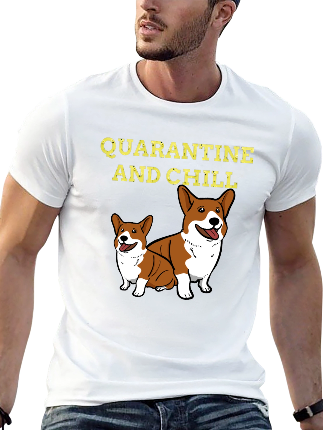 Quarantine and Chill Corgi Graphic Tee