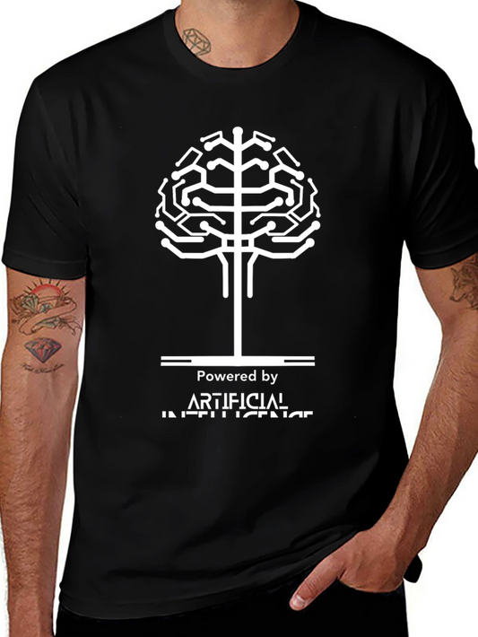 AI Powered Black T-Shirt - Artificial Intelligence Design