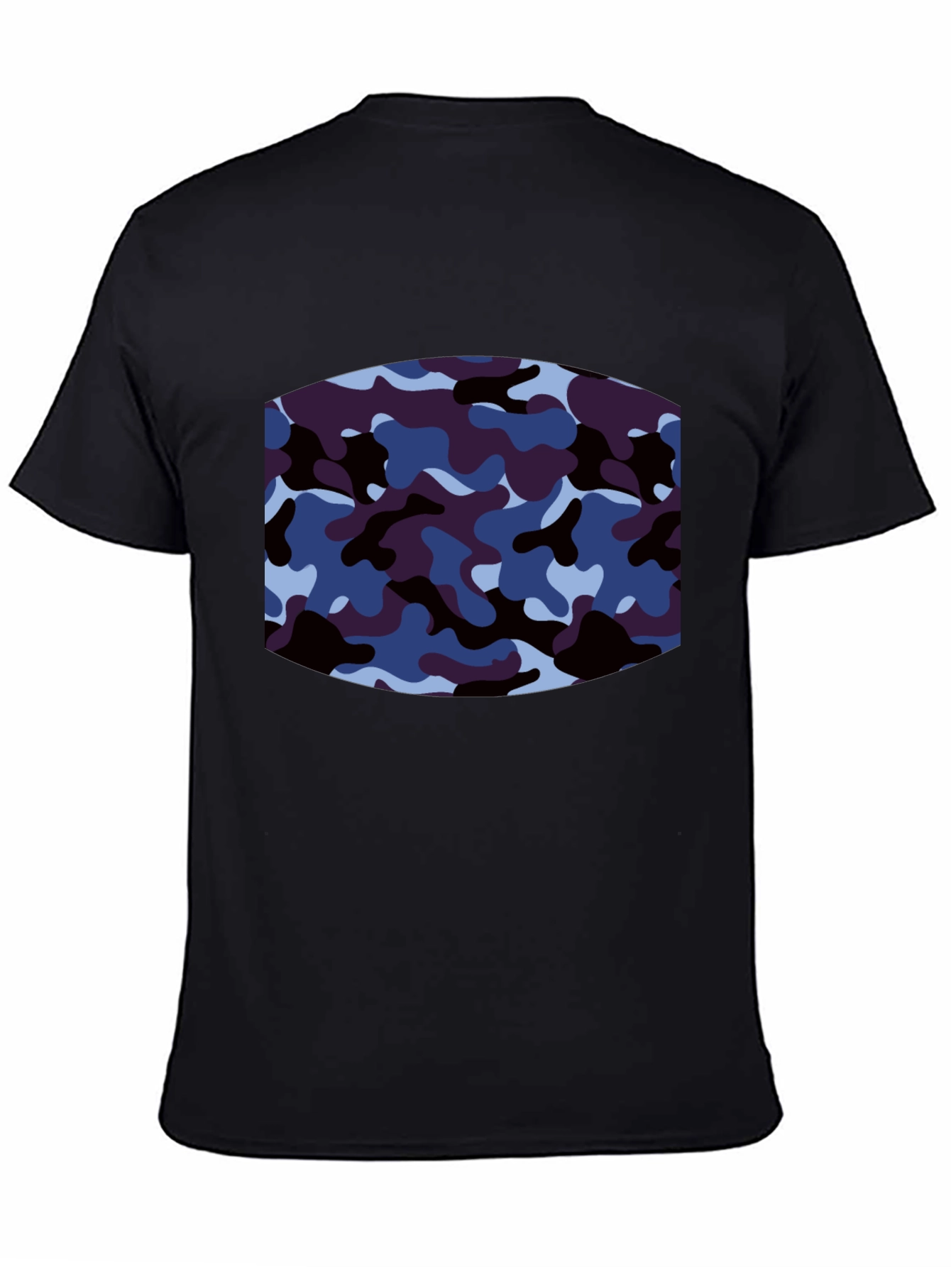 Mens Camo Graphic Print Black T-Shirt