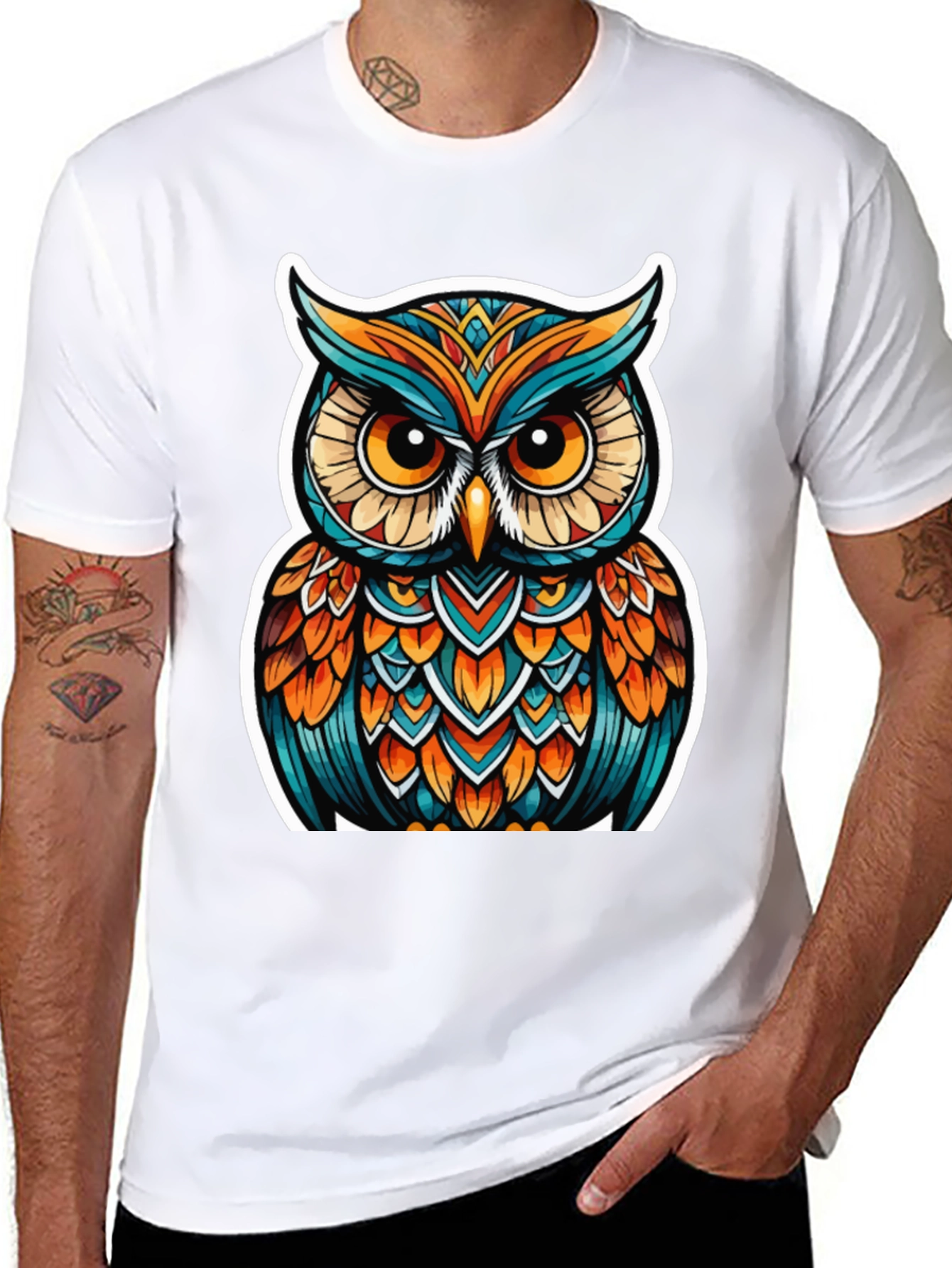 Owl Graphic Tee - Artistic Design