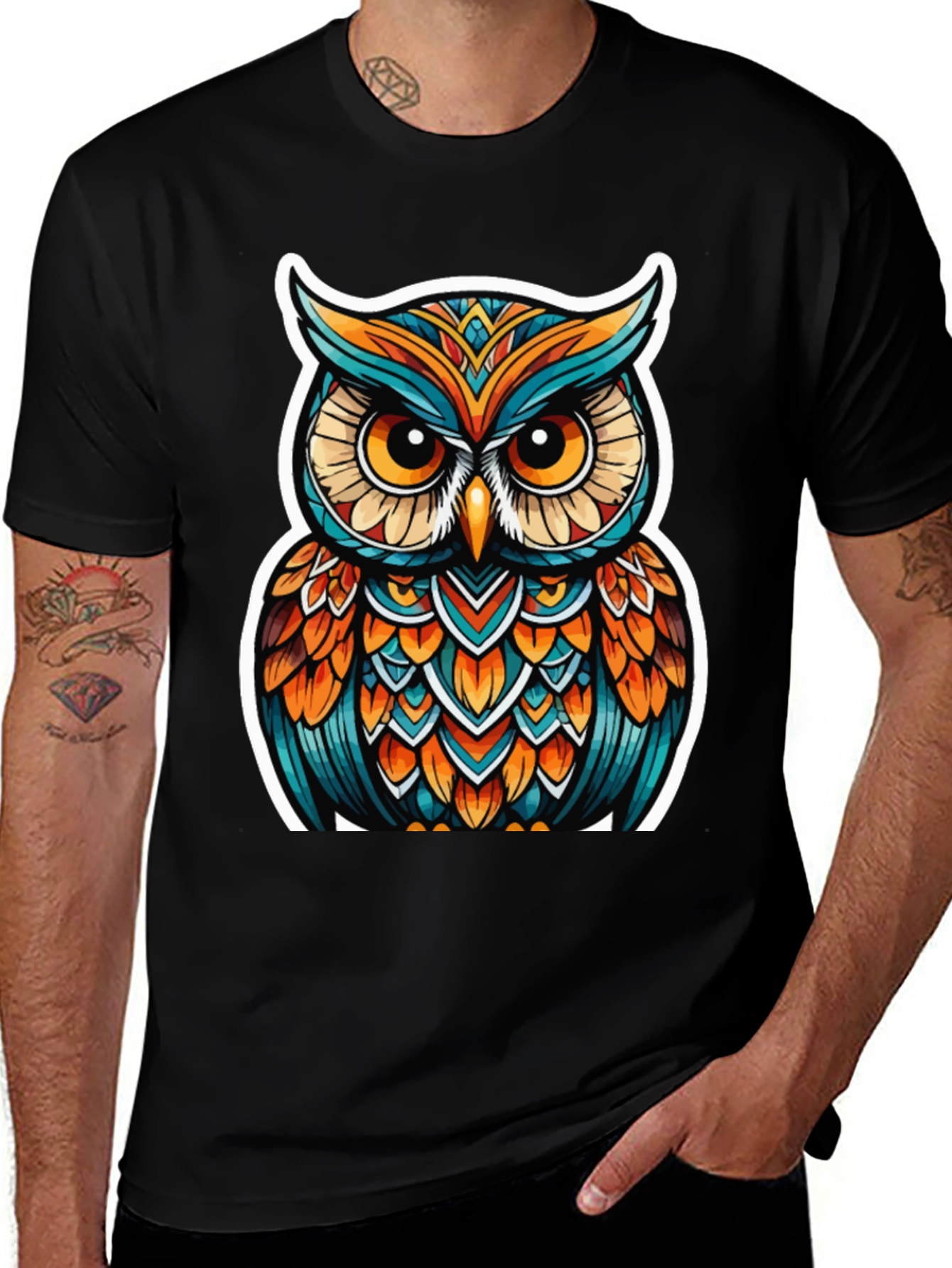 Owl Graphic Tee - Artistic Design