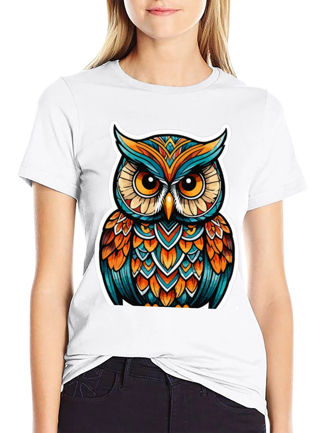 Owl Graphic Tee - Artistic Design