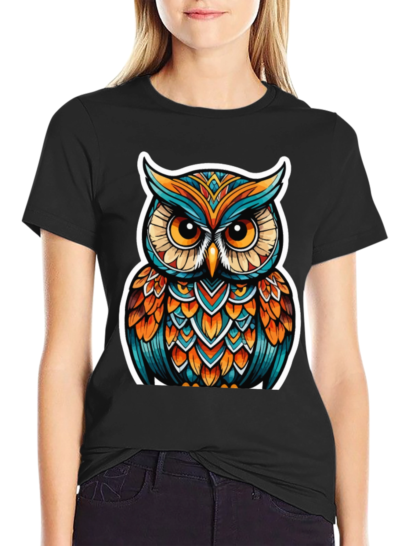 Owl Graphic Tee - Artistic Design