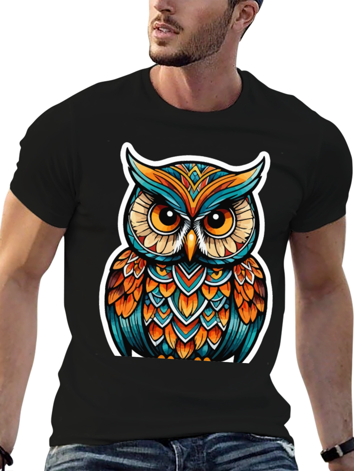 Owl Graphic Tee - Artistic Design