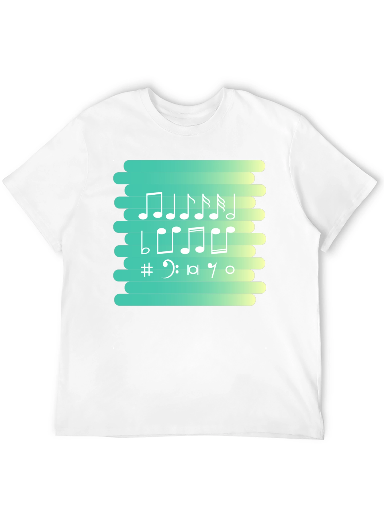 Musical Notes Graphic Tee - Black Cotton T-Shirt