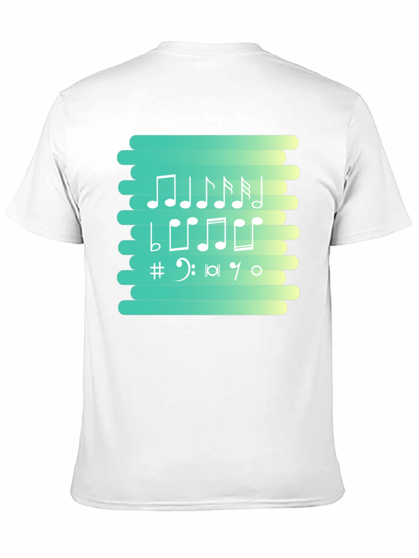 Musical Notes Graphic Tee - Black Cotton T-Shirt