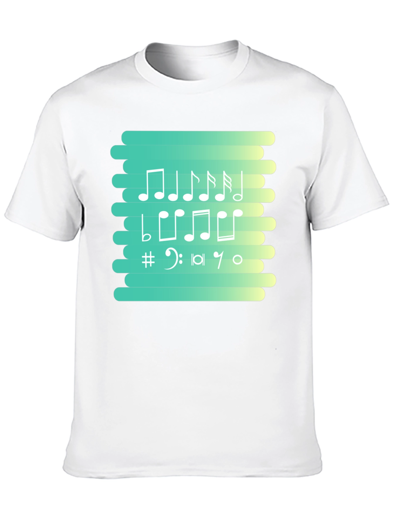 Musical Notes Graphic Tee - Black Cotton T-Shirt