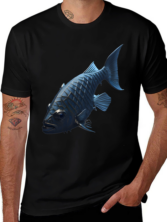 Blue Fish Graphic Tee - Modern Style