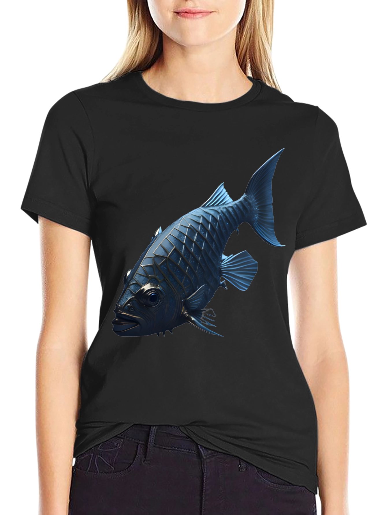 Blue Fish Graphic Tee - Modern Style