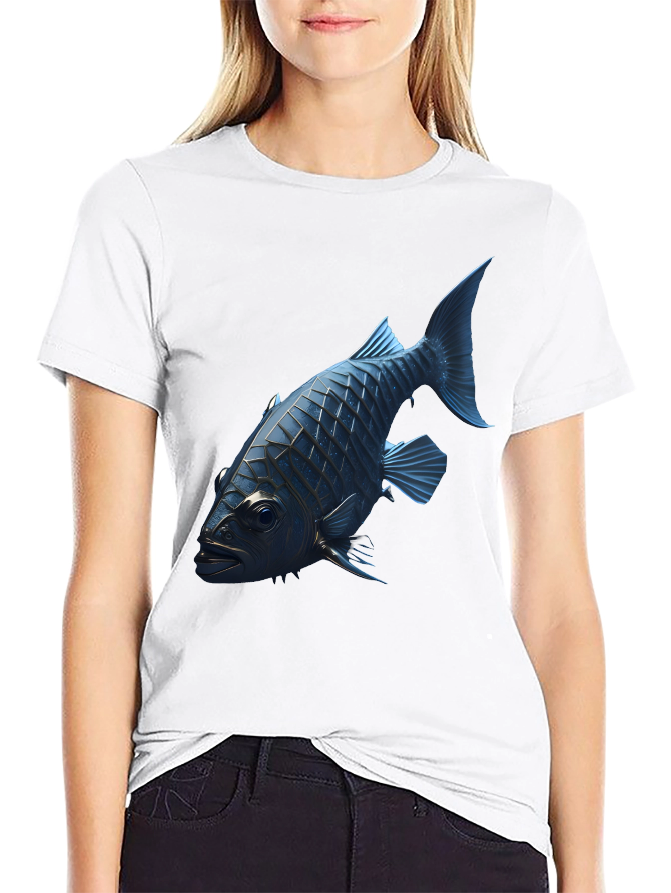 Blue Fish Graphic Tee - Modern Style