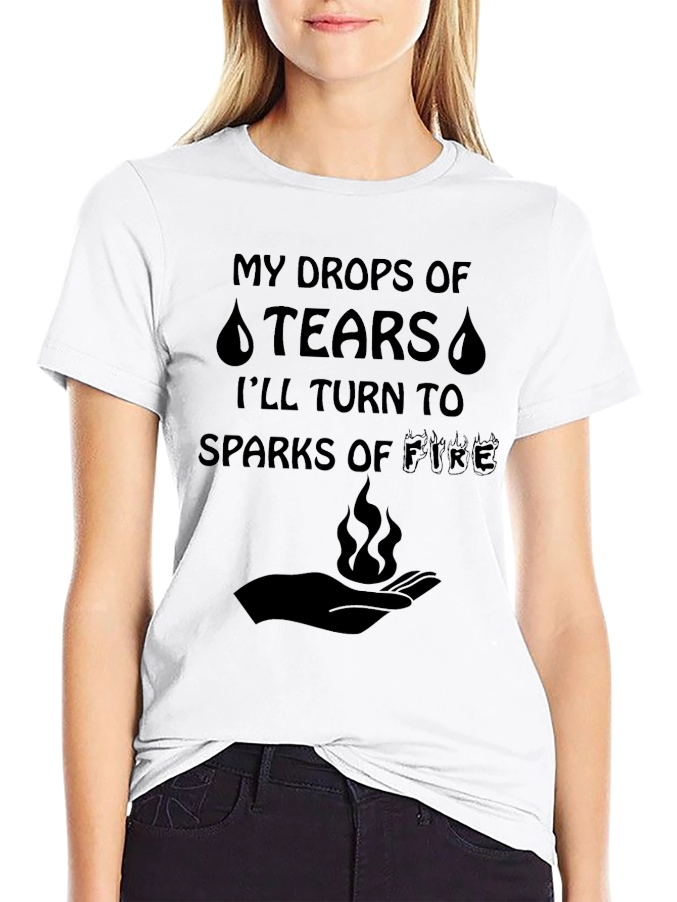 Tears to Fire Graphic Tee - Motivational Black T-Shirt