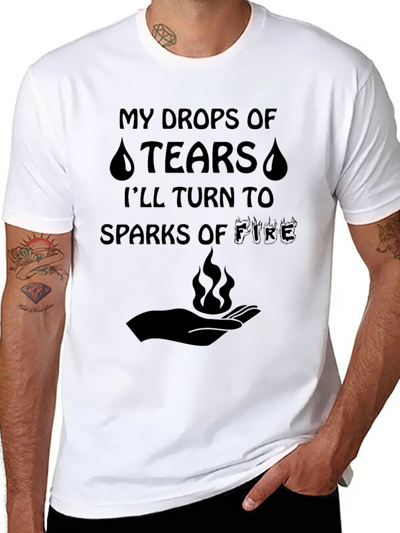 Tears to Fire Graphic Tee - Motivational Black T-Shirt