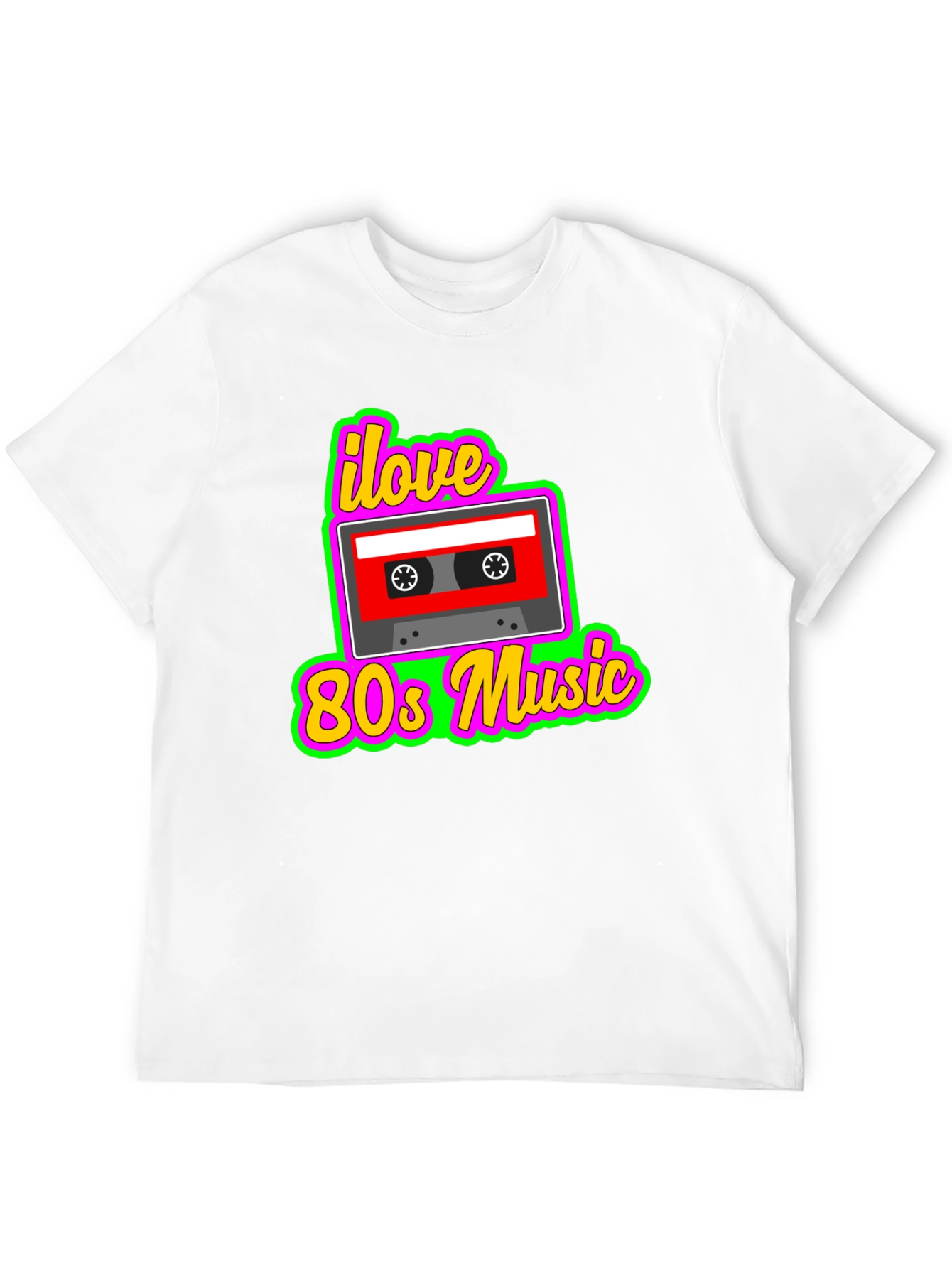 I Love 80s Music Cassette Tape Graphic T-Shirt