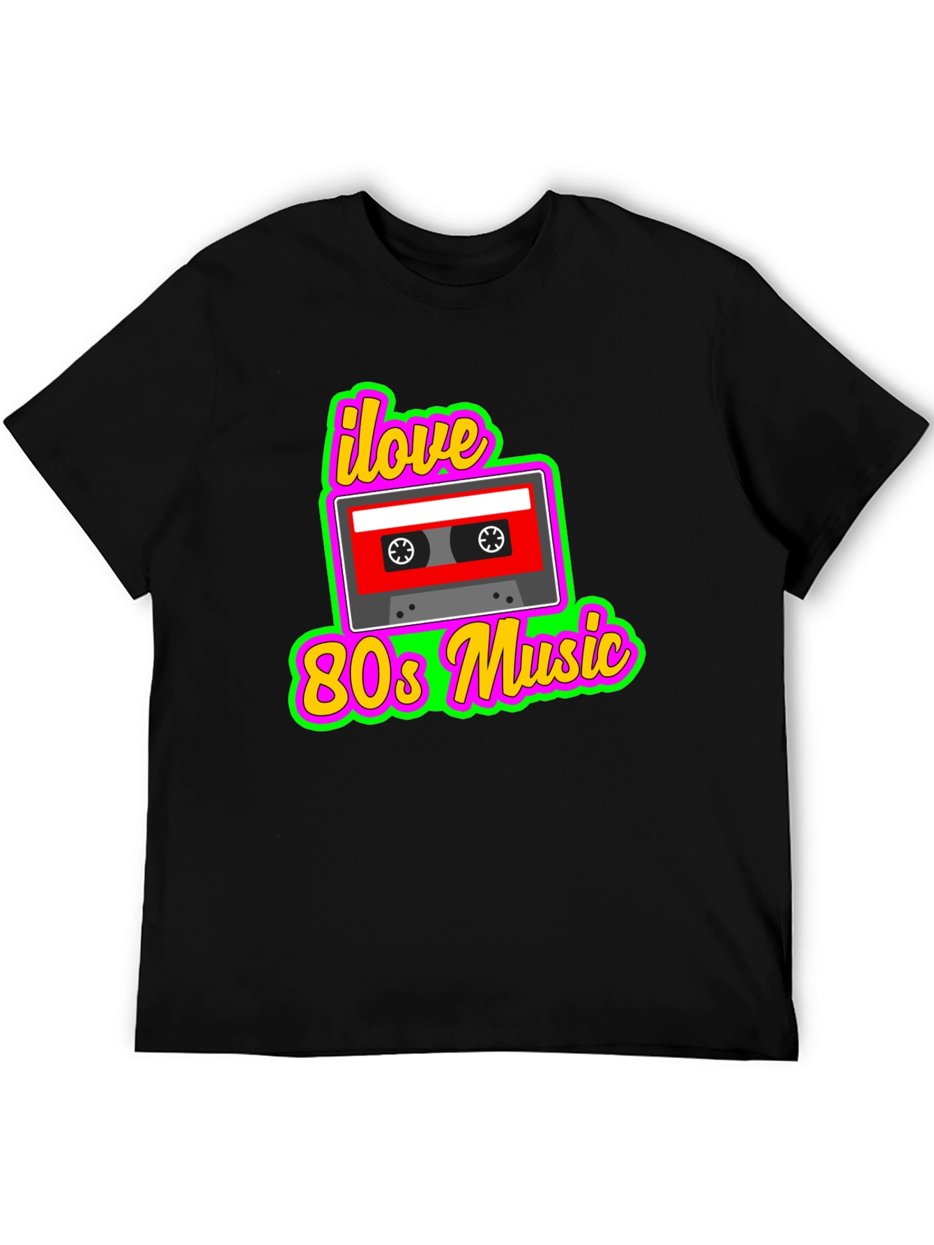 I Love 80s Music Cassette Tape Graphic T-Shirt