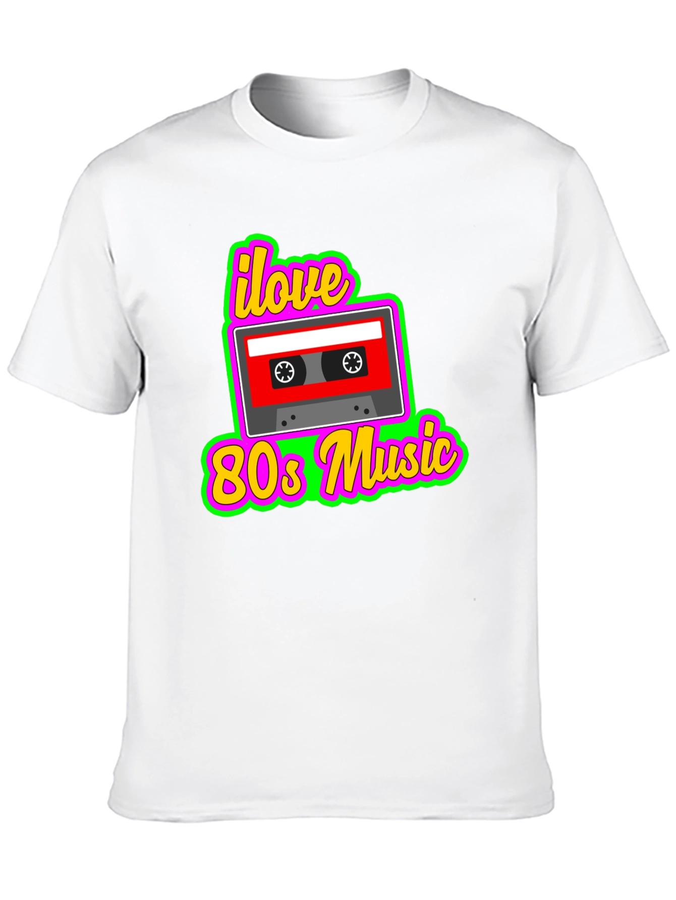 I Love 80s Music Cassette Tape Graphic T-Shirt