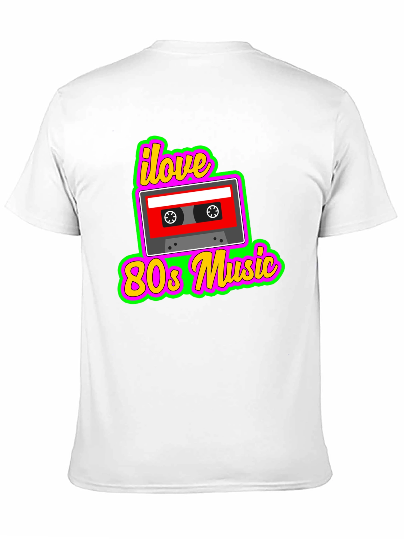 I Love 80s Music Cassette Tape Graphic T-Shirt