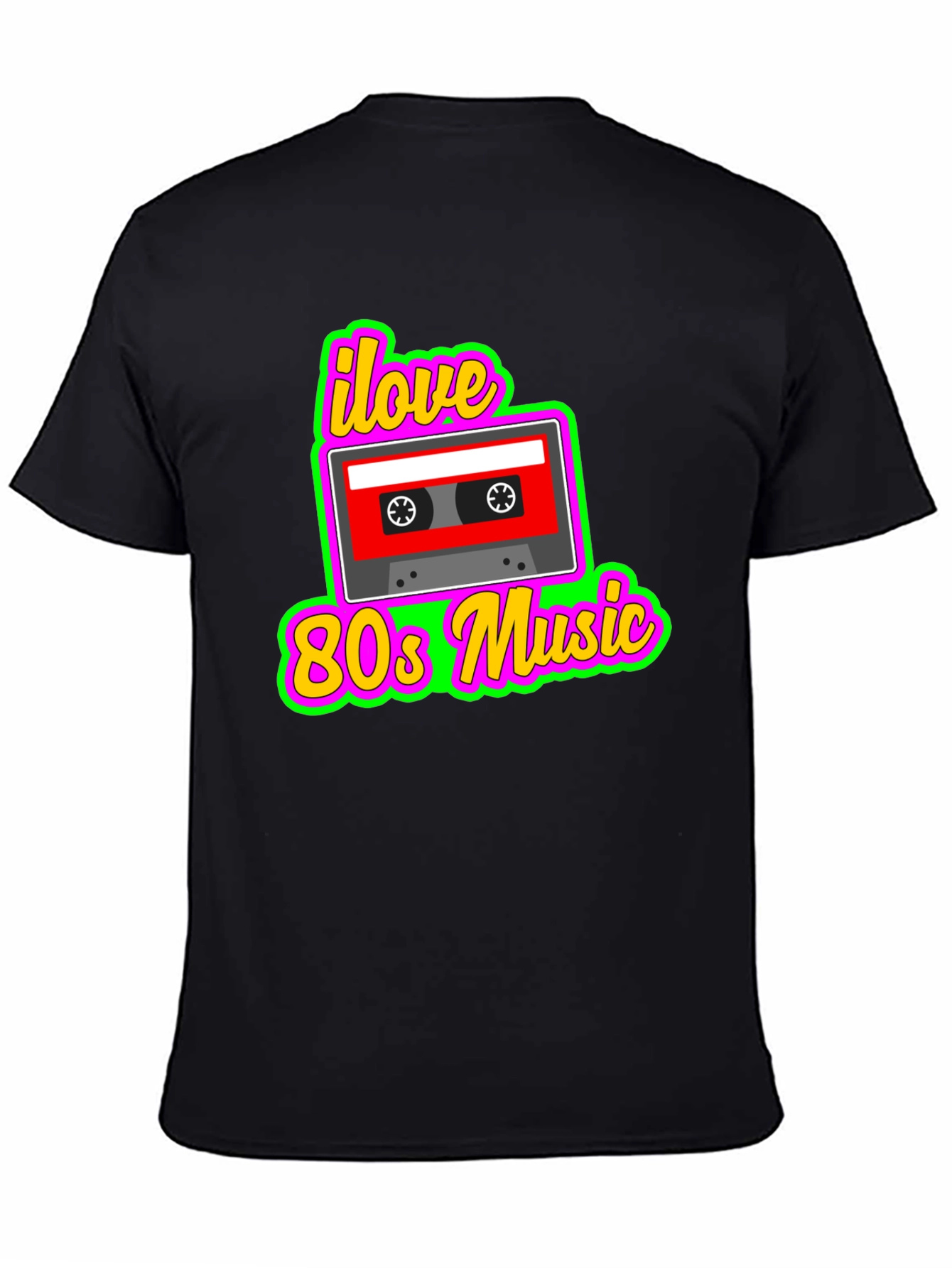 I Love 80s Music Cassette Tape Graphic T-Shirt